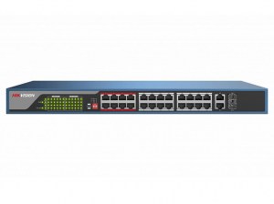 Switch Hikvision 24x10/100(8 PoE)+2xGigabit SFP Conmutador sin gestionar